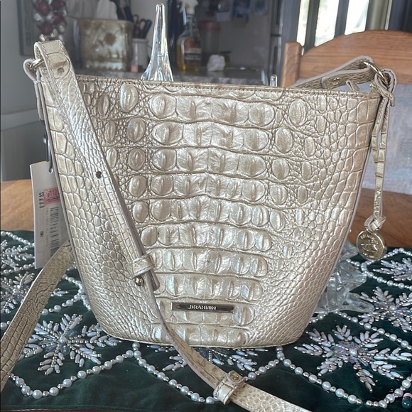 Brahmin Handbags - Brahmin Gold Croc Embossed Women's Bag